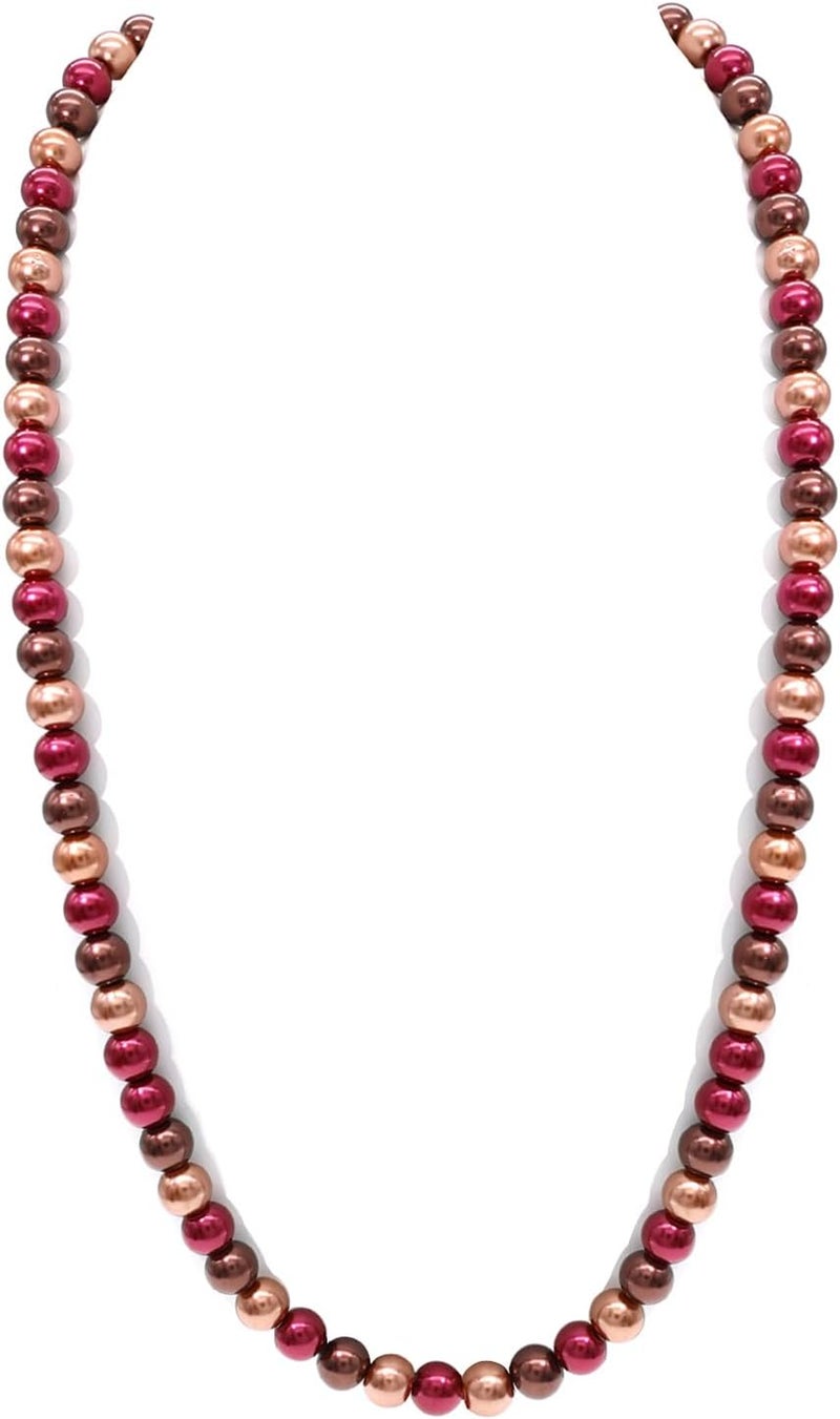 WEWE Pearl Choker Necklace for Women AAA+ Simulated Shell Pearl Necklace Strand Variety Of Colors 10mm Pearls Length 17 Inches - Image 1